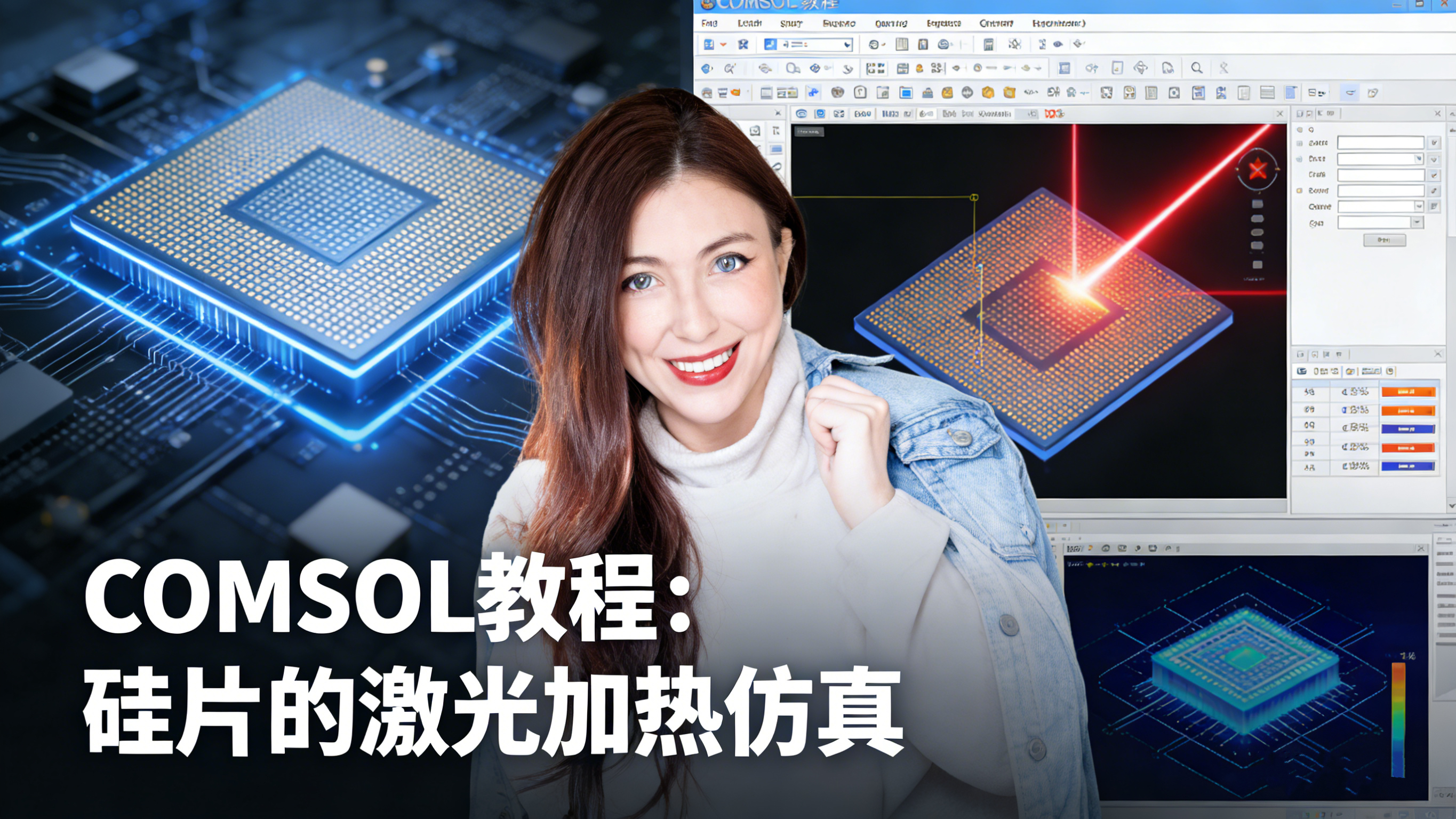 COMSOL教程：硅片的激光加热仿真
